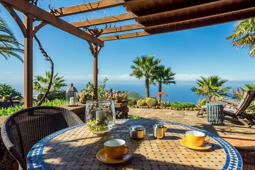 Terrasse, Villa Botánico, Luxus Ferienhaus La Palma