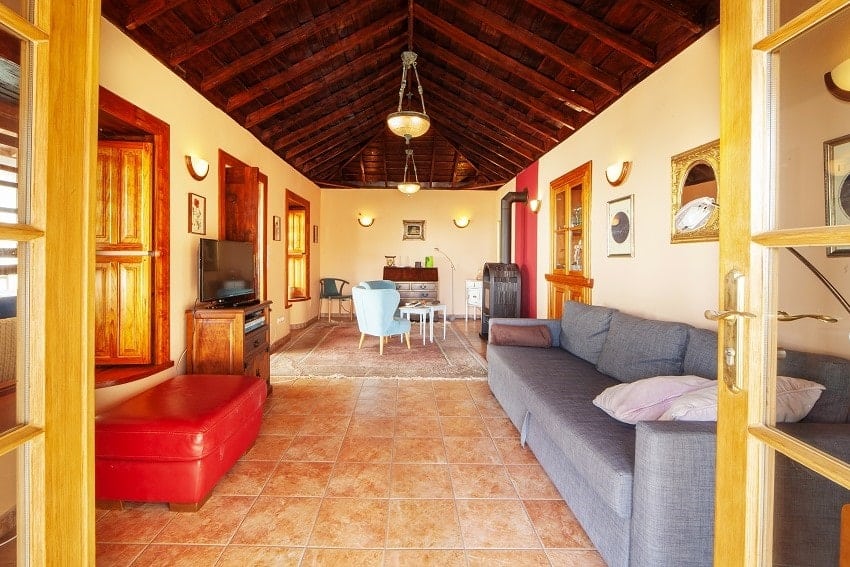 Living Room, Country House Tijarafe, Holiday Villa La Palma